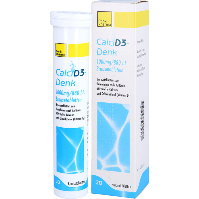 Calci D3-Denk 1000 mg / 880 I.E. Brausetabletten zur Unterstützung einer spezifischen Osteoporose-Behandlung, 20 pc Tablettes