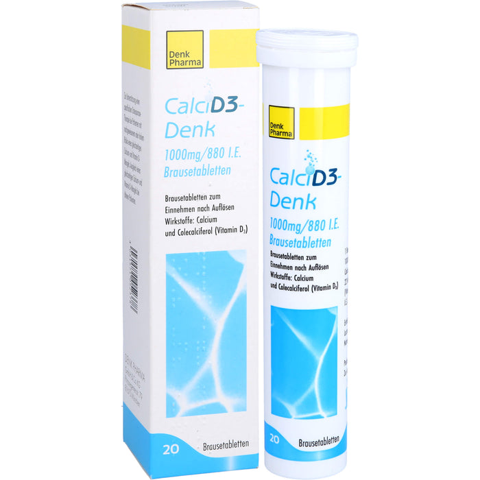 Calci D3-Denk 1000 mg / 880 I.E. Brausetabletten zur Unterstützung einer spezifischen Osteoporose-Behandlung, 20 pc Tablettes