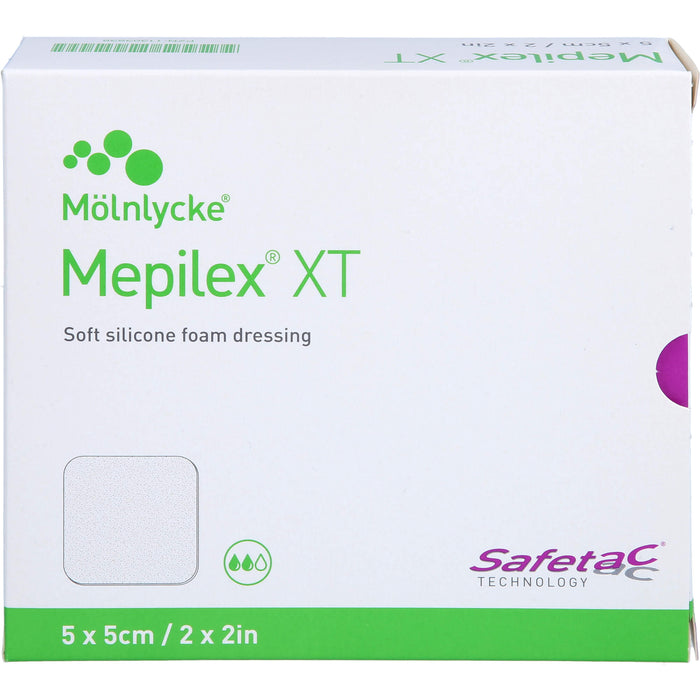 Mepilex XT Schaumverband 5 x 5 cm in allen Wundheilungsphasen anwendbar, 5 St. Verband