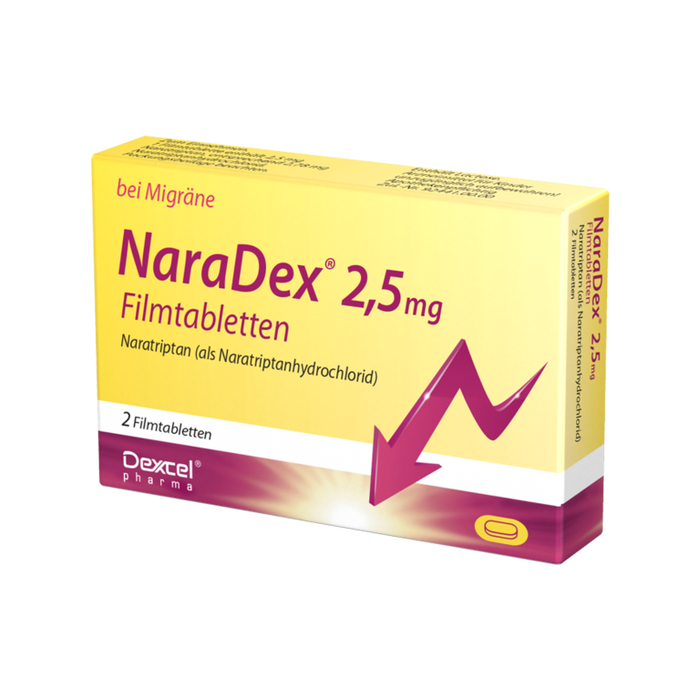 NaraDex 2,5 mg Tabletten gegen Migräne, 2 pc Tablettes