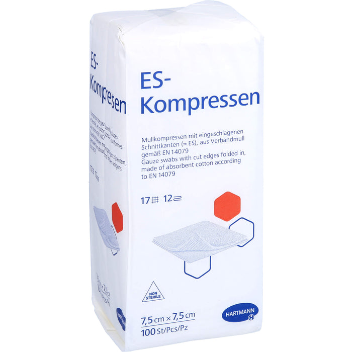 ES-Kompressen unsteril 7,5x7,5cm 12fach, 100 St KOM