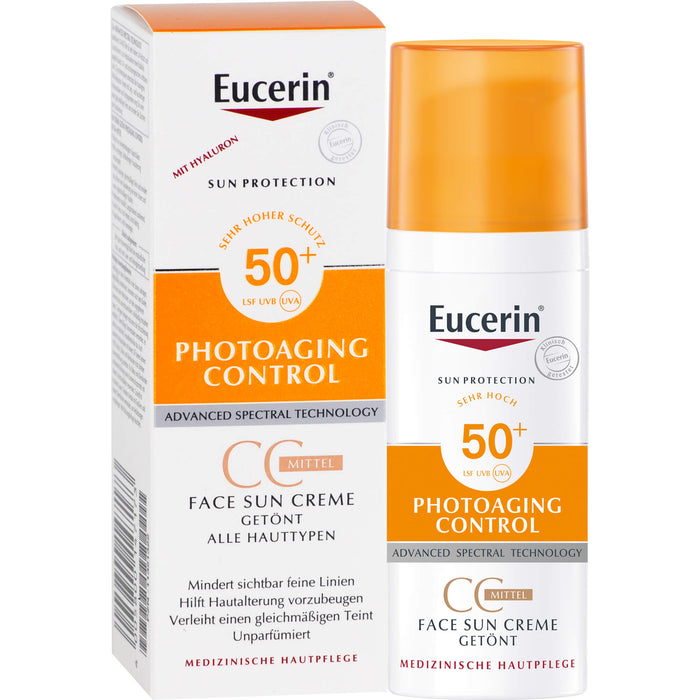 Eucerin Photoaging Control Face Sun CC Creme getönt LSF 50+ mittel, 50 ml Cream