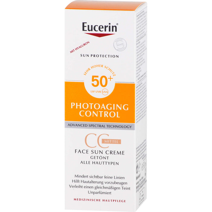 Eucerin Photoaging Control Face Sun CC Creme getönt LSF 50+ mittel, 50 ml Crème