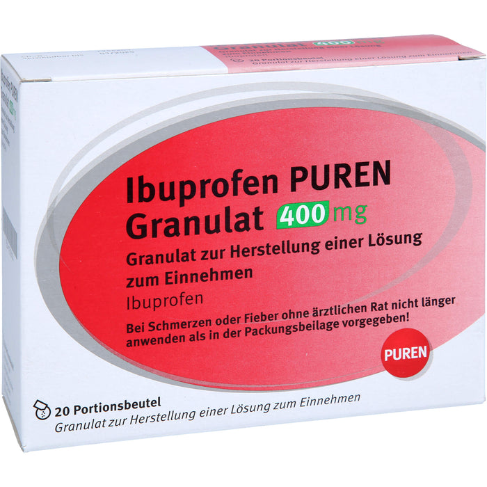 Ibuprofen PUREN Granulat 400 mg, 20 pc Sachets