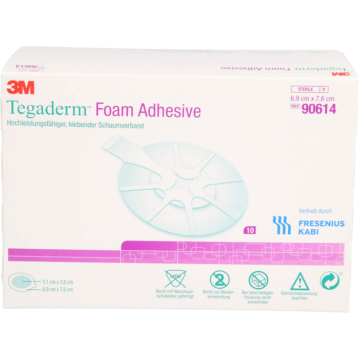 TEGADERM Foam Adhesive 6,9x7,6 cm oval 90614, 10 St