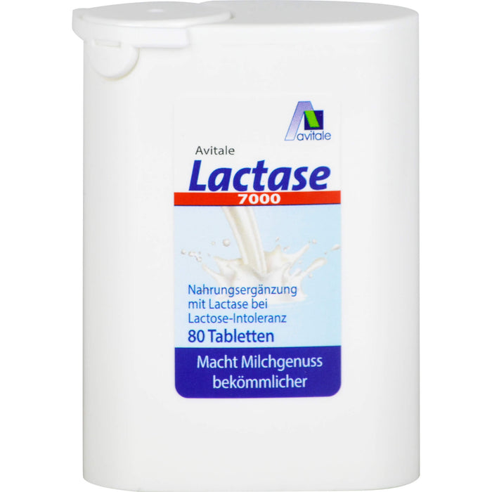 Avitale Lactase 7000 Tabletten bei Lactose-Intoleranz, 80 St. Tabletten