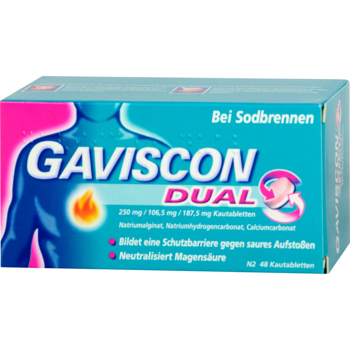 GAVSICON Dual Kautabletten bei Sodbrennen, 48 pc Tablettes