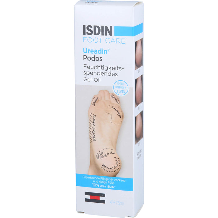 ISDIN Ureadin Podos feuchtigkeitsspendendes Gel-Oil für trockene und rissige Füße, 75 ml Gel