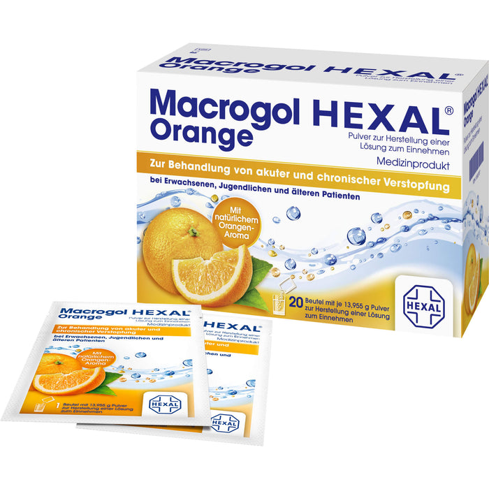 Macrogol HEXAL Orange, 20 pc Sachets