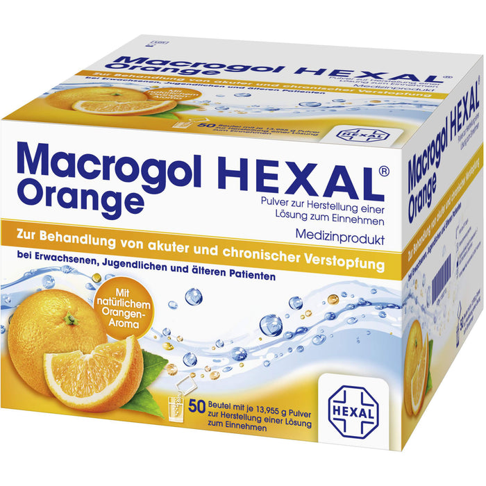 Macrogol HEXAL Orange, 50 pc Sachets