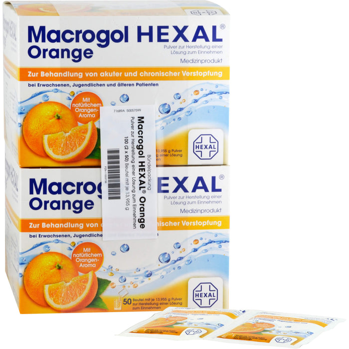 Macrogol HEXAL Orange, 100 pc Sachets