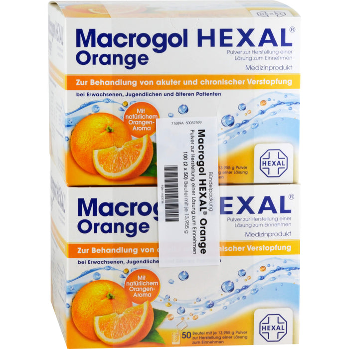 Macrogol HEXAL Orange, 100 St. Beutel