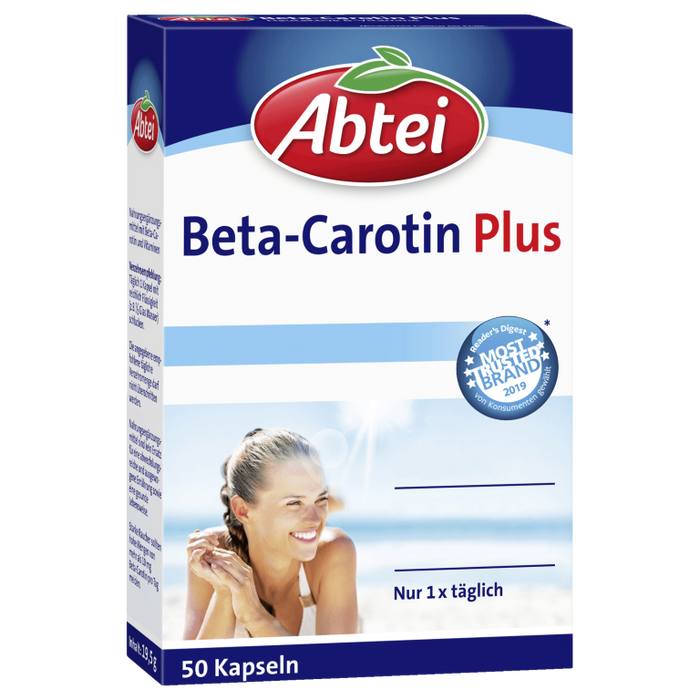 Abtei Beta-Carotin plus hautaktive B-Vitamine Kapseln, 50 pcs. Capsules