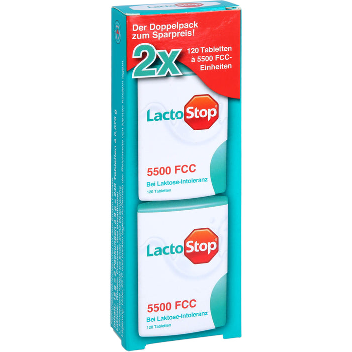 Lactostop 5,500 FCC Tabletten Klickspender bei Lactose-Intoleranz, 240 St. Tabletten