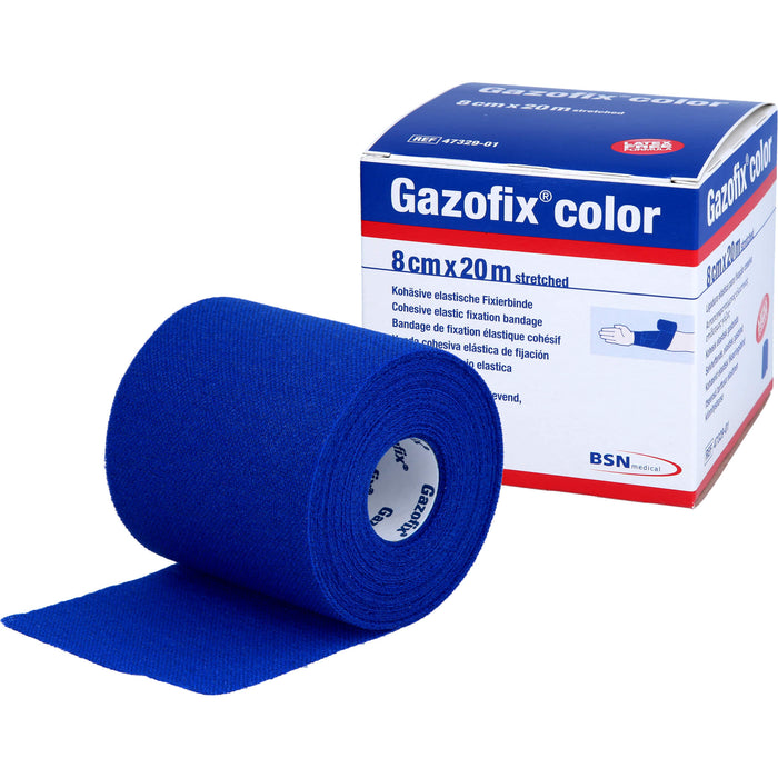 Gazofix color kohäsive Fixierbinde blau 20m x 8cm, 1 St BIN