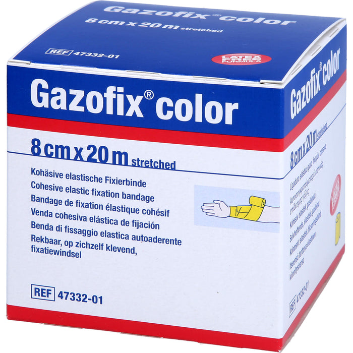 Gazofix color kohäsive Fixierbinde gelb 20m x 8cm, 1 St BIN