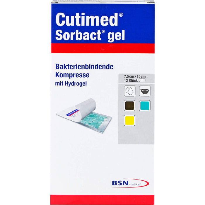 CUTIMED Sorbact Gel Kompressen 7,5x15cm, 12 St KOM