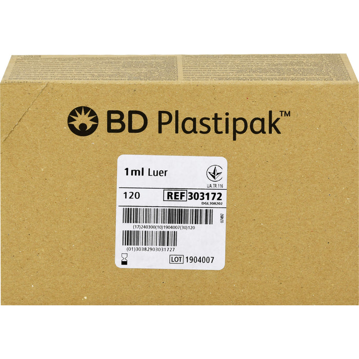 BD PLASTIPAK 1ML TBC Spritze ohne Kanüle, 120X1 ml SRI