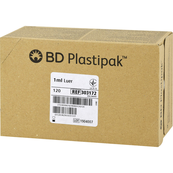 BD PLASTIPAK 1ML TBC Spritze ohne Kanüle, 120X1 ml SRI