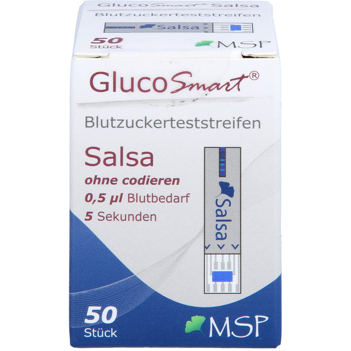 GlucoSmart Salsa Blutzuckerteststreifen Dose, 50 pc Bandelettes réactives