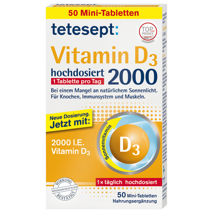 tetesept 2000 I.E. Vitamin D3 Tabletten, 50 pcs. Tablets