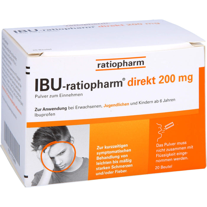 IBU-ratiopharm direkt 200 mg Pulver zum Einnehmen, 20 St. Beutel