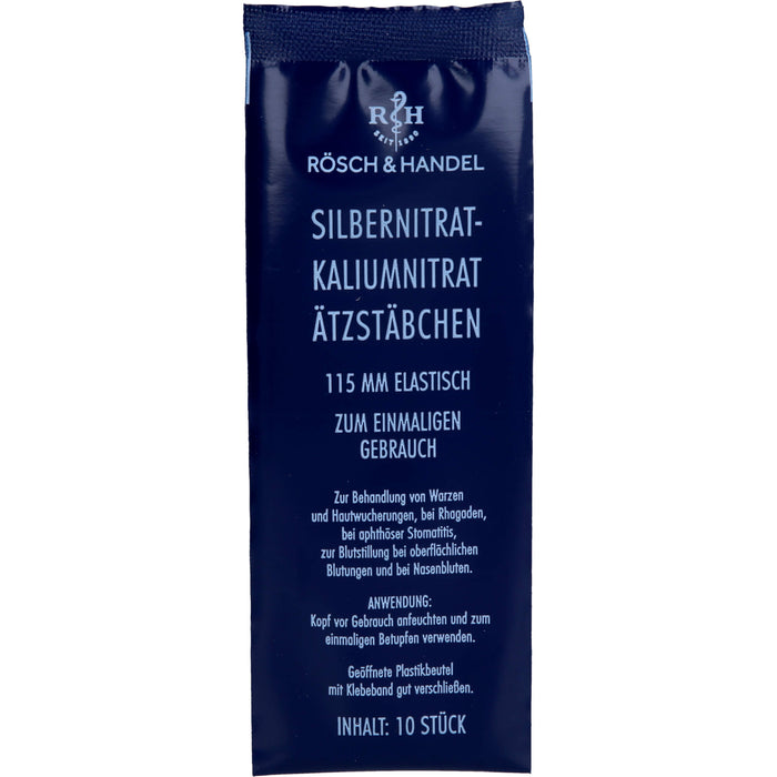 RÖSCH & HANDEL Silbernitrat-Kaliumnitrat Ätzstäbchen Ätzstift 115 mm elastisch, 10 pc Baguettes