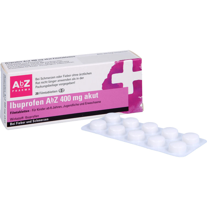 Ibuprofen AbZ 400 mg akut Filmtabletetten, 20 pcs. Tablets