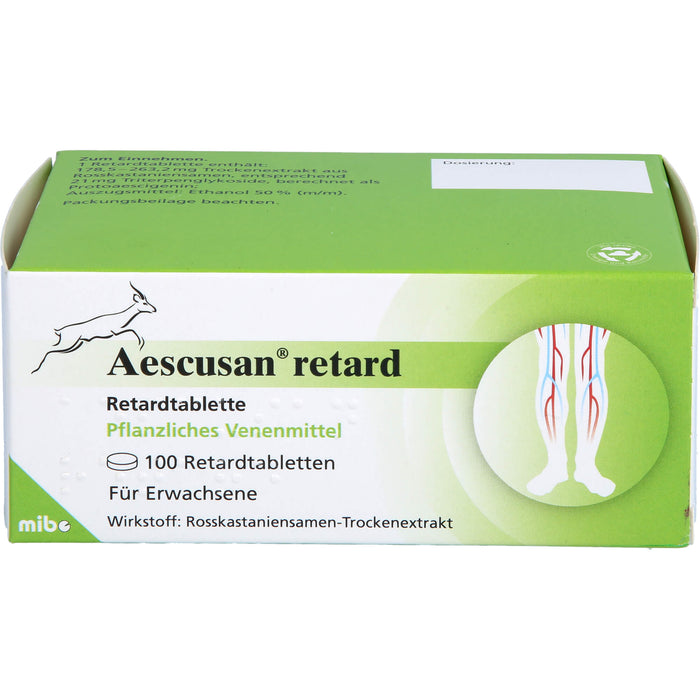 Aescusan Retardtabletten pflanzliches Venenmittel, 100 pc Tablettes