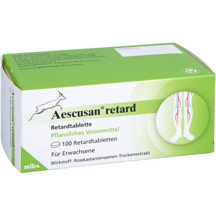 Aescusan Retardtabletten pflanzliches Venenmittel, 100 pc Tablettes