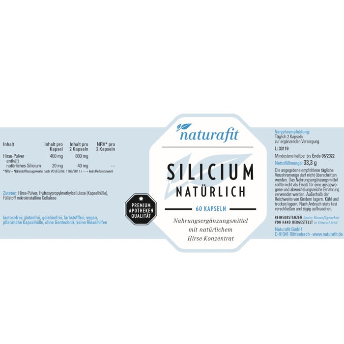 naturafit Silicium natürlich Kapseln, 60 pcs. Capsules