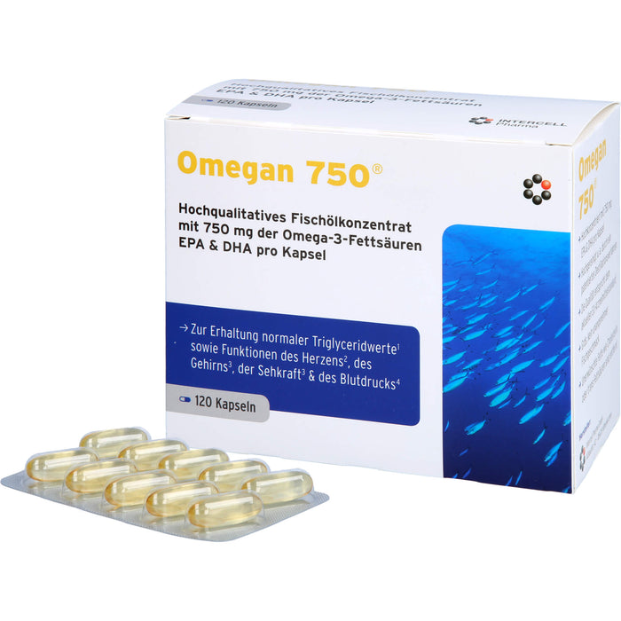 Omegan 750 Kapseln zur Erhaltung normaler Triglyceridwerte, 120 pc Capsules