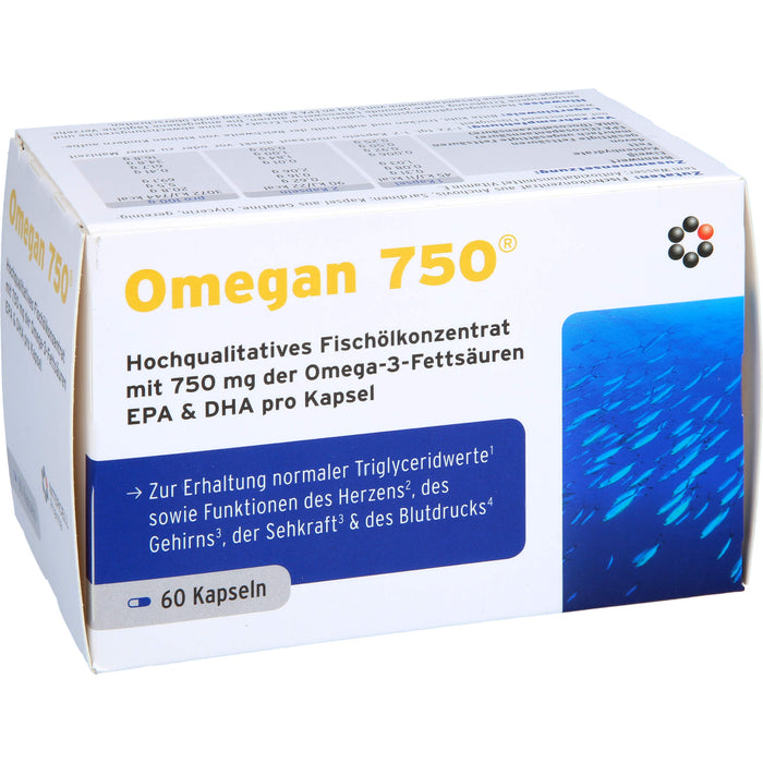 Omegan 750 hochqualitatives Fischölkonzentrat Kapseln, 60 pcs. Capsules