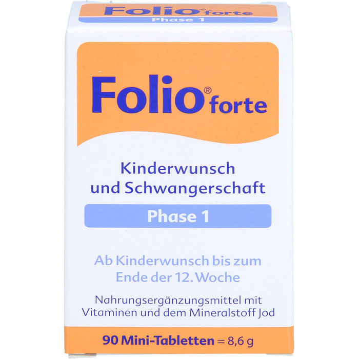 Folio forte Kinderwunsch und Schwangerschaft Phase 1 Tabletten, 90 St. Tabletten