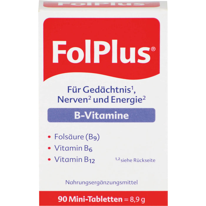 FolPlus Mini-Tabletten für Gedächtnis, Nerven und Energie, 90 pcs. Tablets