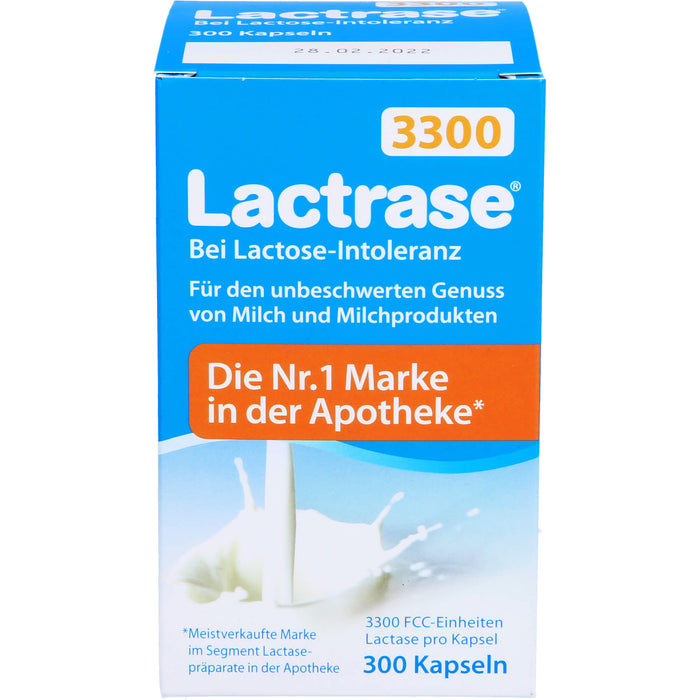 Lactrase 3300 FCC Kapseln bei Lactose-Intoleranz, 300 pc Capsules