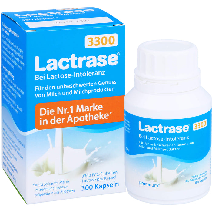 Lactrase 3300 FCC Kapseln bei Lactose-Intoleranz, 300 pcs. Capsules