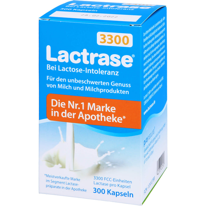 Lactrase 3300 FCC Kapseln bei Lactose-Intoleranz, 300 pc Capsules