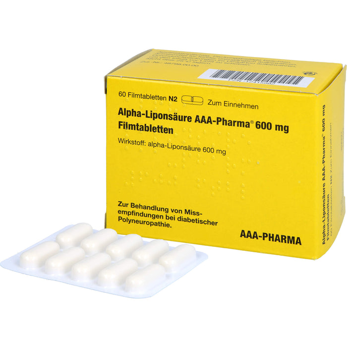 Alpha-Liponsäure AAA-Pharma 600 mg Filmtabletten, 60 pc Tablettes