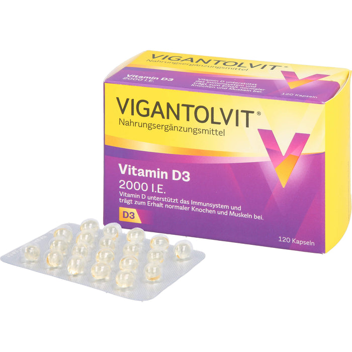 VIGANTOLVIT Vitamin D3 2000 I.E. Kapseln, 120 pcs. Capsules