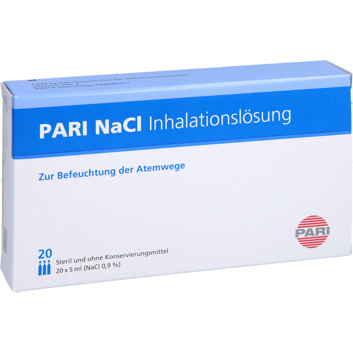 PARI NaCI Inhalationslösung zur Befeuchtung der Atemwege, 20 pc Ampoules