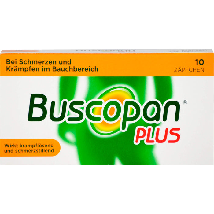 Buscopan plus 10 mg/800 mg Emra Zäpfchen bei Schmerzen und Krämpfen im Bauchbereich, 10 pcs. Suppositories