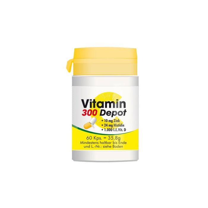 Vitamin C 300 Depot + Zink + Histidin + D, 60 St. Kapseln