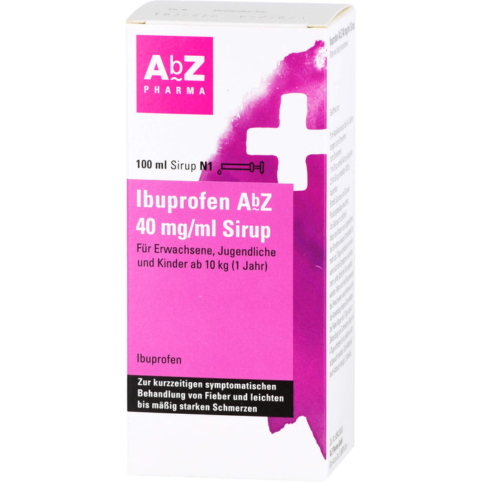 Ibuprofen AbZ 40 mg/ml Sirup bei Fieber und Schmerzen, 100 ml Solution