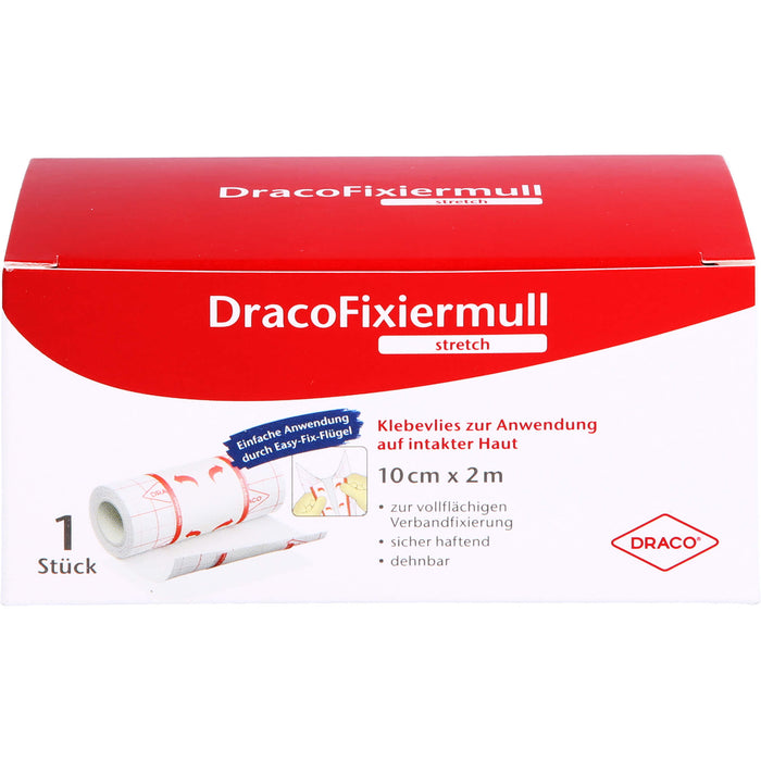 DracoFixiermull stretch hypoallergenes Klebevlies 10 cm x 2 m, 1 pc Pansement