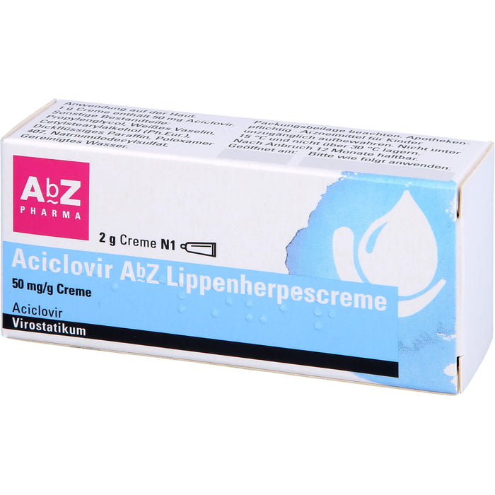 Aciclovir AbZ Lippenherpescreme 50 mg/g Creme, 2 g Crème