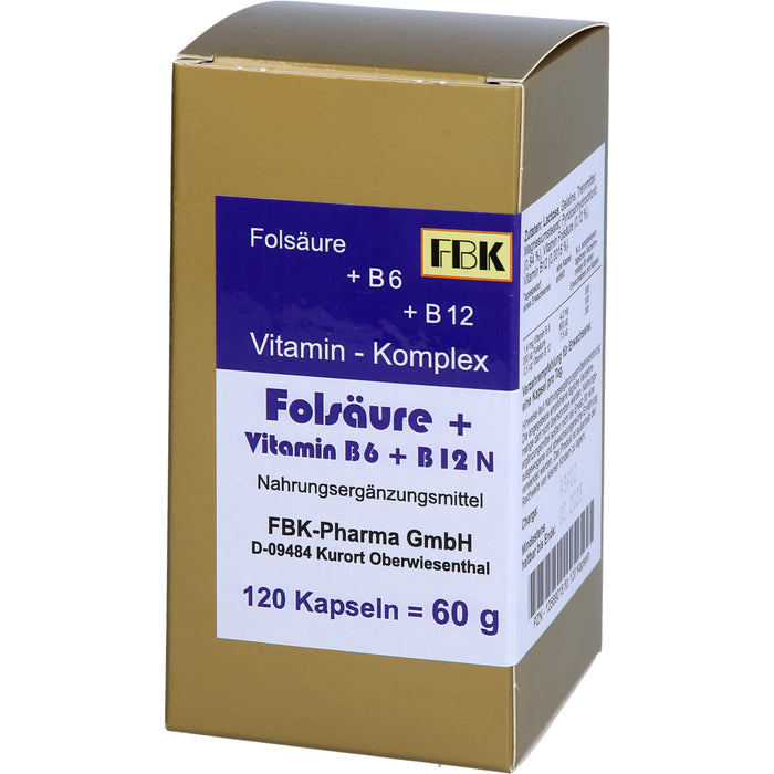 Folsäure+Vitamin B6+B12 Komplex N Kapseln, 120 St KAP