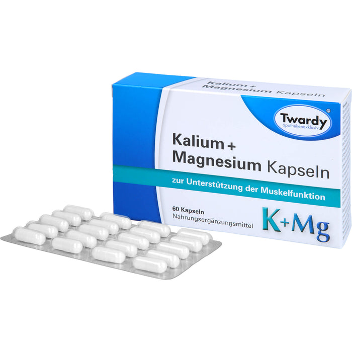 Twardy Kalium + Magnesium Kapseln zur Unterstützung der Muskelfunktion, 60 St. Kapseln