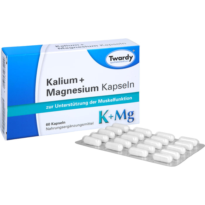 Twardy Kalium + Magnesium Kapseln zur Unterstützung der Muskelfunktion, 60 pcs. Capsules