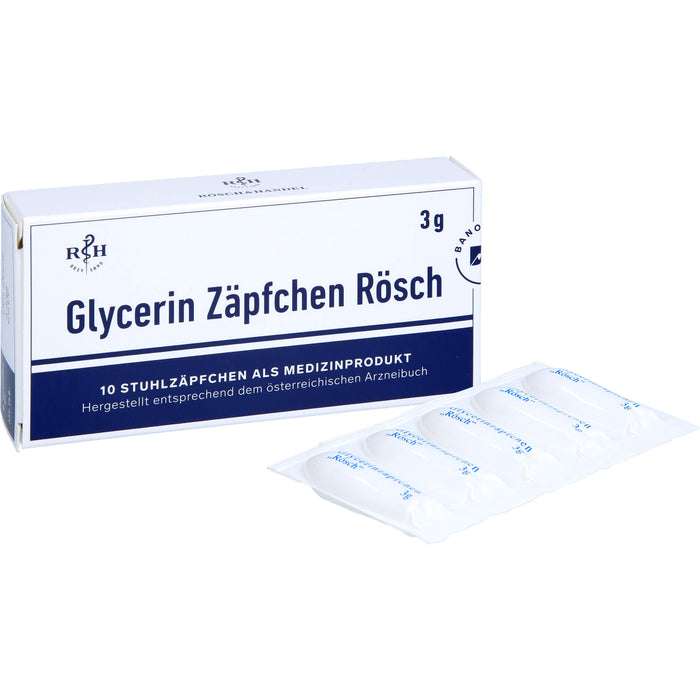 Glycerin Zäpfchen Rösch, 10 St. Zäpfchen